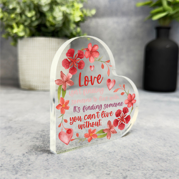 Love Red Flowers Romantic Gift Side Heart Keepsake Plaque Ornament Present