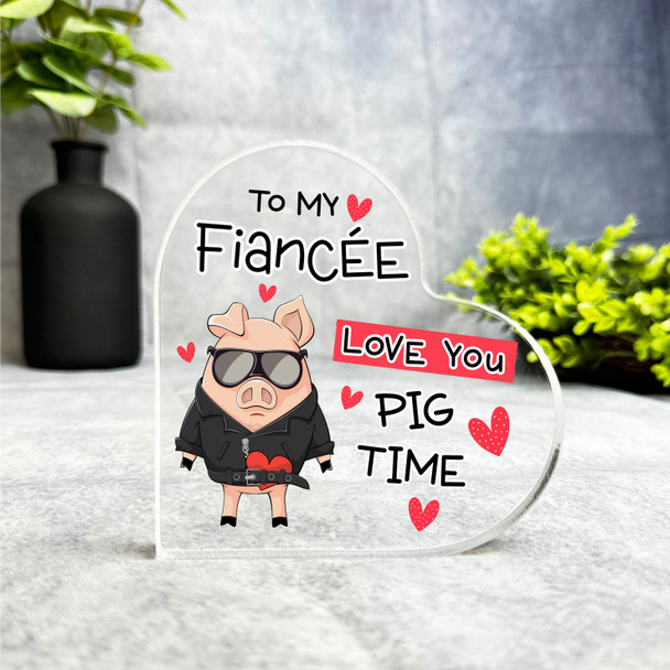 Gift For Fiancee Sunglasses Pig Love You Pig Time Heart Keepsake Plaque