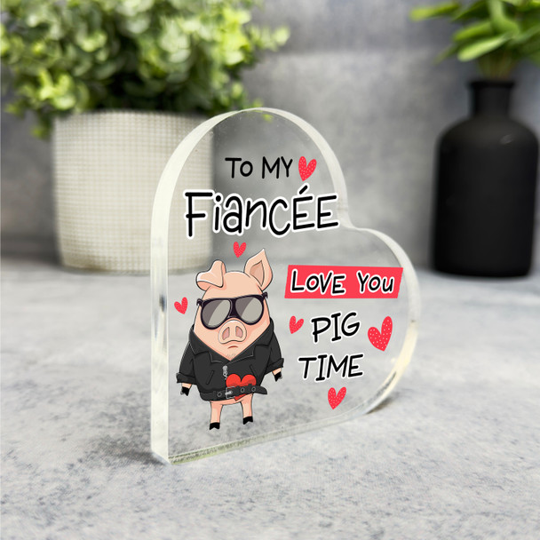 Gift For Fiancee Sunglasses Pig Love You Pig Time Heart Keepsake Plaque