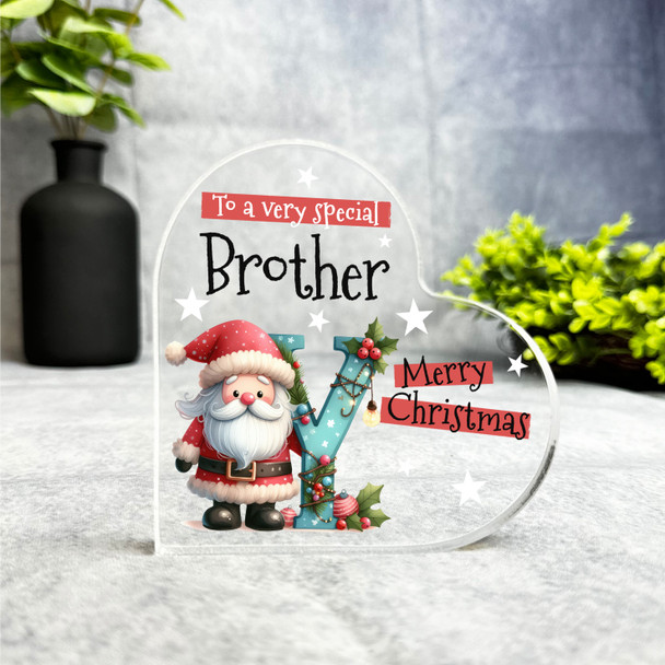 Gift For Special Brother Christmas Alphabet Letter Y Side Heart Keepsake Plaque