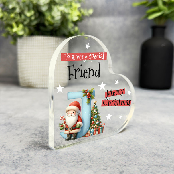 Gift For Special Friend Christmas Alphabet Letter J Side Heart Keepsake Plaque