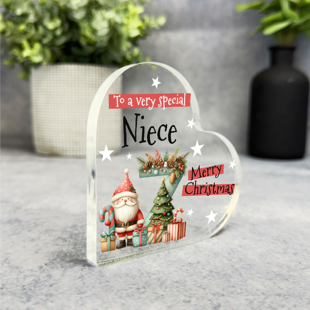 Gift For Special Niece Christmas Alphabet Letter Z Side Heart Keepsake Plaque