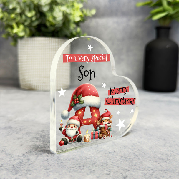 Gift For Special Son Christmas Alphabet Letter A Side Heart Keepsake Plaque
