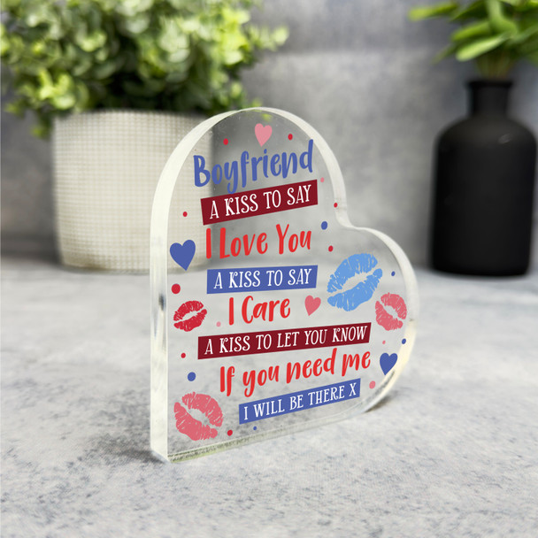 Gift For Boyfriend A Kiss To Say I Love You Red Lips Heart Keepsake Plaque