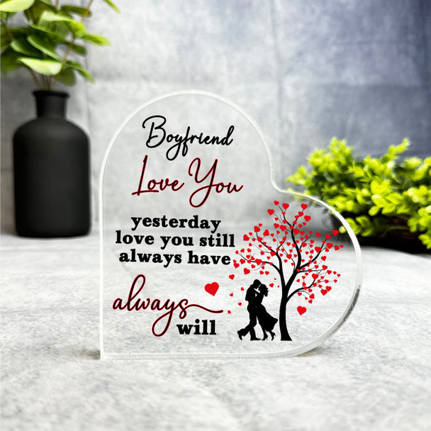 Gift For Boyfriend Love Couple Red Hearts Tree Romantic Heart Keepsake Plaque