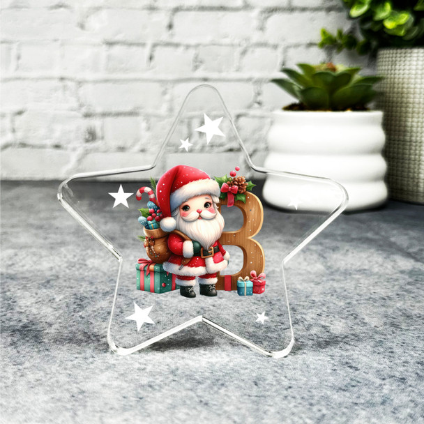 Gift For Christmas Alphabet Letter B Star Award Keepsake Plaque Decoration