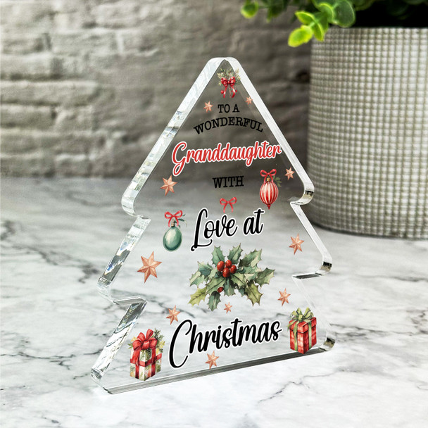 Gift For Granddaughter Christmas Decoration Xmas Tree Keepsake Plaque Decoration