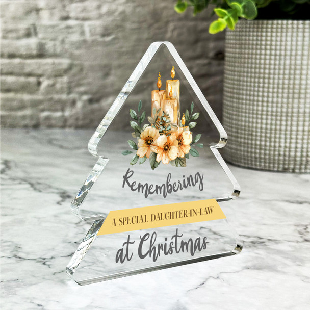 Special Candle Gold Daughter-In-Law Christmas Memorial Gift Tree Keepsake Plaque