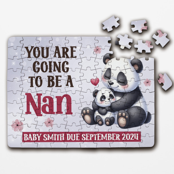 For Nan Pregnancy Baby Announcement Gift Panda Personalised Wooden Jigsaw Puzzle For Nan Pregnancy Baby Announcement Gift Panda Personalised Wooden Jigsaw Puzzle