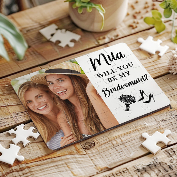 Will You Be My Bridesmaid Photo Gift Custom Personalised Wooden Jigsaw Puzzle