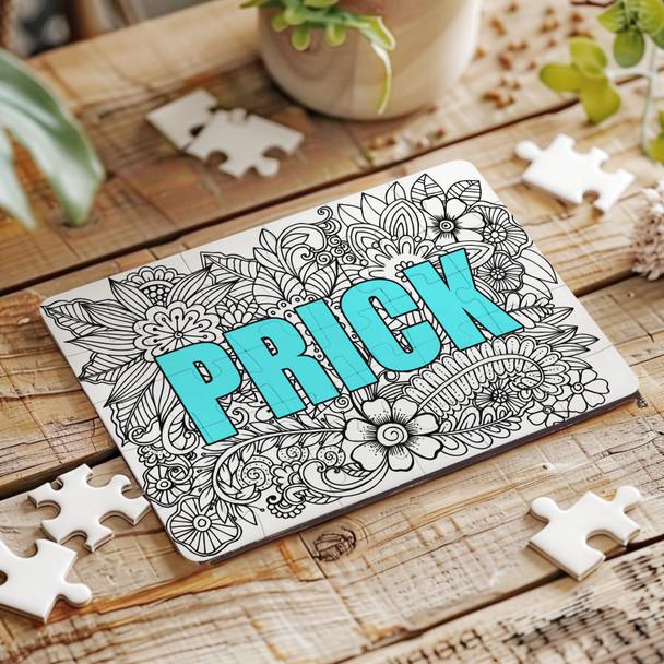 Mandala Prick Jigsaw Blue Rude Funny Gift Personalised Wooden Jigsaw Puzzle