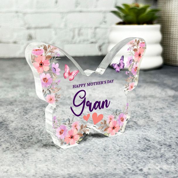Cute Flowers Mother's Day Gift For Gran Keepsake Butterfly Ornament Plaque