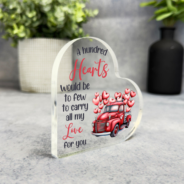 Romantic Gift Quote Red Romantic Truck Keepsake Side Heart Ornament Plaque