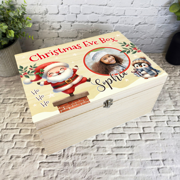 Santa Claus Wooden Personalised Photo Children's Christmas Eve Box