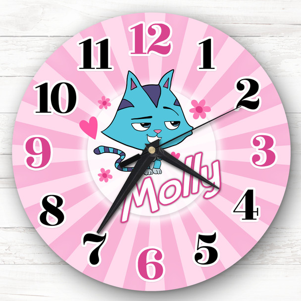 Gabby's Dollhouse Catrat Personalised Gift For Kid's Bedroom Clock