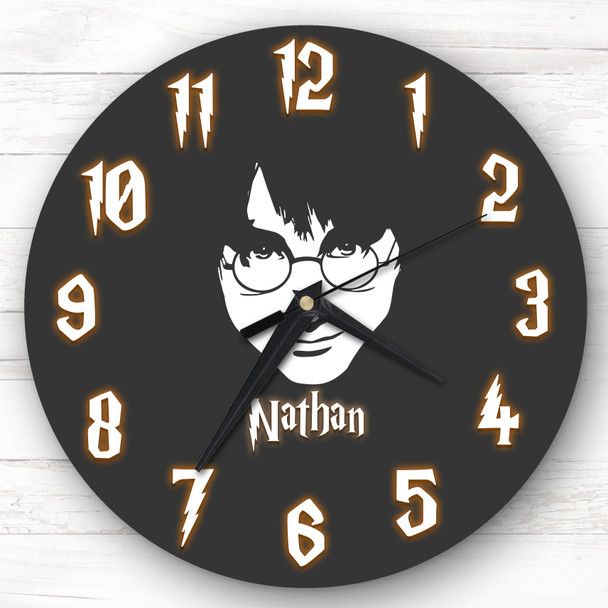 Harry Potter Black Personalised Gift For Kid's Bedroom Clock