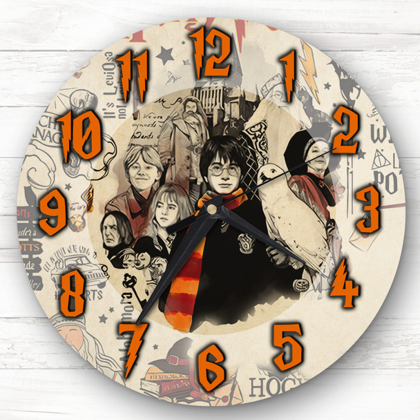Harry Potter Orange Personalised Gift For Kid's Bedroom Clock