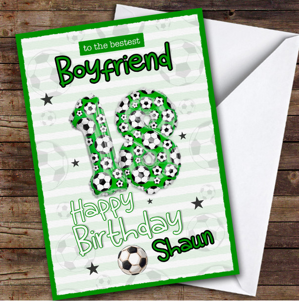 Personalised 18th Birthday Card For Boyfriend Football