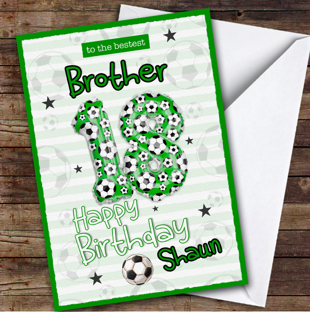 Personalised 18th Birthday Card For Brother Football