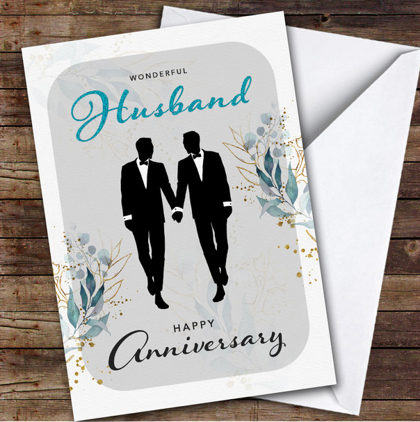 Personalised Wedding Anniversary Card For Husband Gay