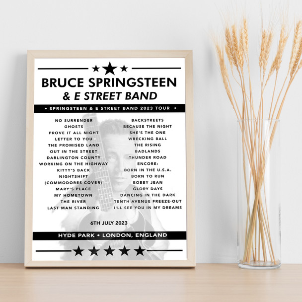 Bruce Springsteen - Concert Setlist Poster Print Canvas - Hyde Park, London, England - July 6th 2023