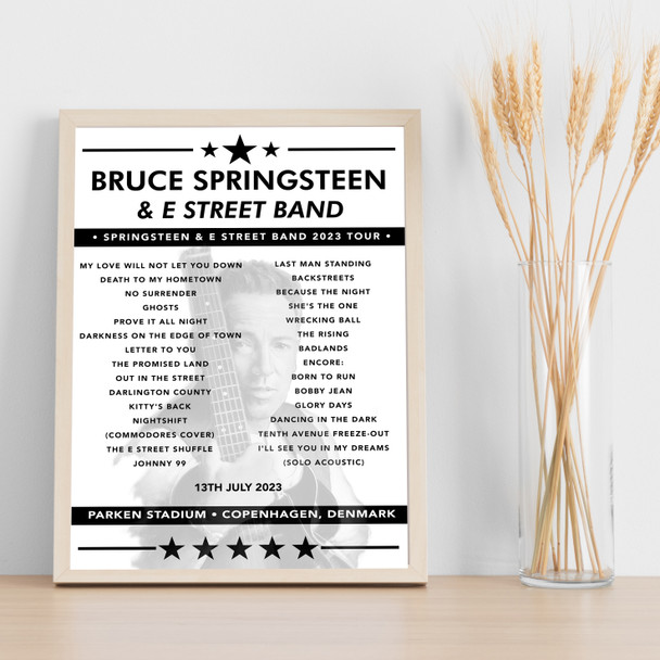 Bruce Springsteen - Concert Setlist Poster Print Canvas - Parken Stadium, Copenhagen, Denmark - July 13th 2023