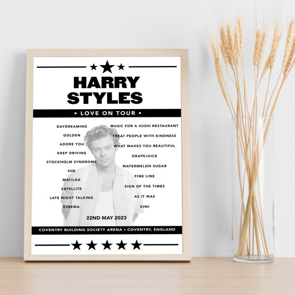 Harry Styles - Concert Setlist Poster Print Canvas - Coventry Building Society Arena, Coventry, England - May 22nd 2023