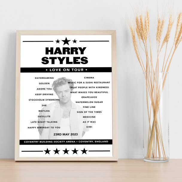 Harry Styles - Concert Setlist Poster Print Canvas - Coventry Building Society Arena, Coventry, England - May 23rd 2023