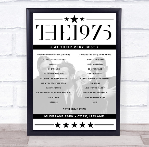 The 1975 - Concert Setlist Poster Print Canvas - Musgrave Park, Cork, Ireland - June 13th 2023