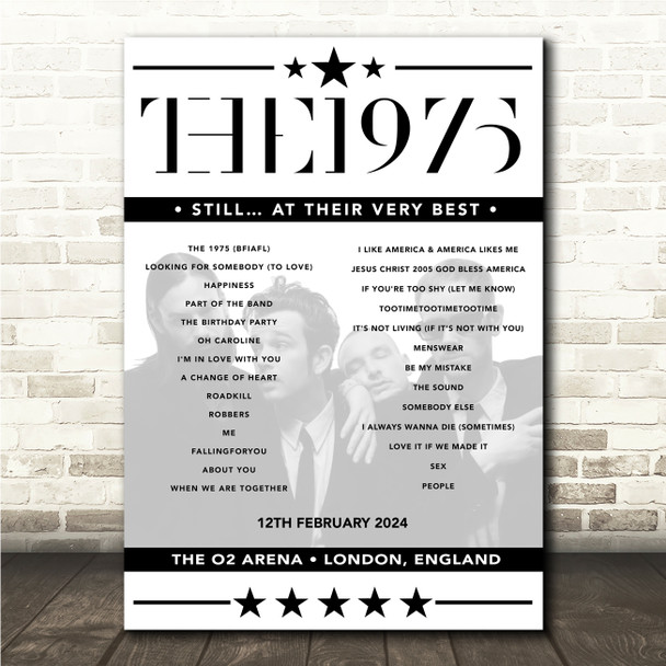 The 1975 - Concert Setlist Poster Print Canvas - The O2 Arena, London, England - February 12th 2024 The 1975 - Concert Setlist Poster Print Canvas - The O2 Arena, London, England - February 12th 2024