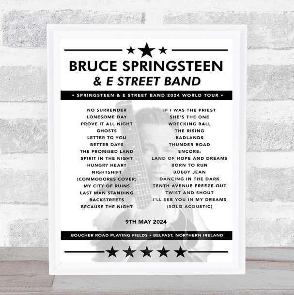 Bruce Springsteen Concert Setlist Poster Print Canvas - Any Date, Gig, Venue