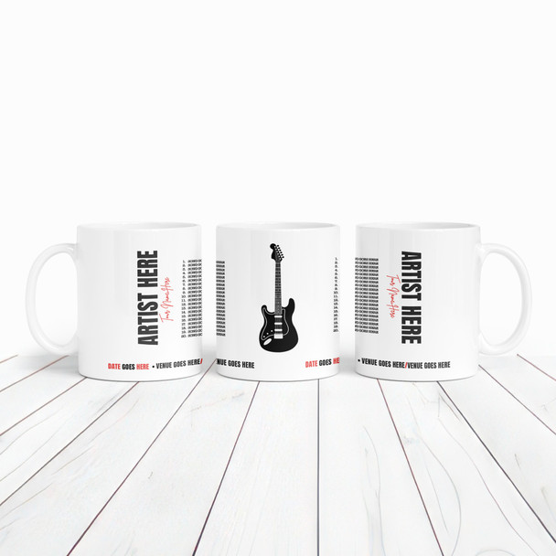 Guitar Concert Setlist Mug - Any Artist, Gig Date Venue