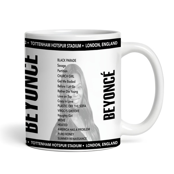 Beyonce Concert Setlist Gig Mug - Tottenham Hotspur Stadium, London, England - June 4th 2023