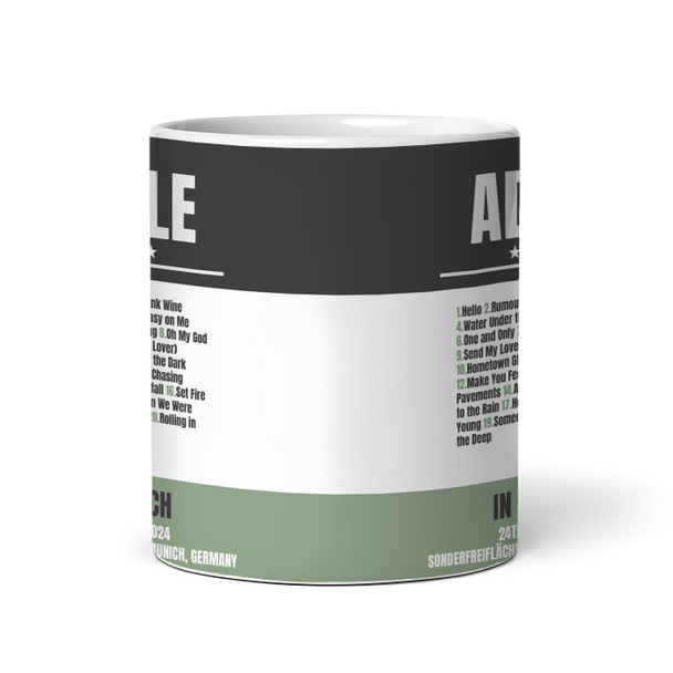 Black Green Adele Concert Setlist Gig Mug - Sonderfreifläche Messe, Munich, Germany 24th August 2024