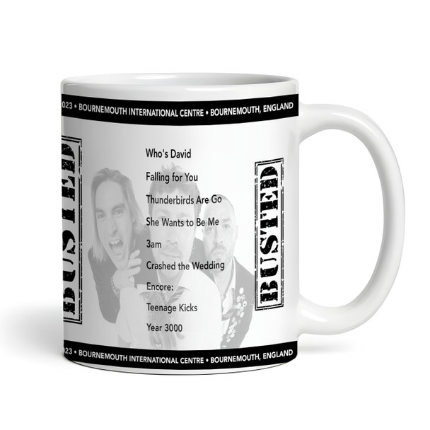 Busted Concert Setlist Gig Mug - Bournemouth International Centre, Bournemouth, England - 6th 2023