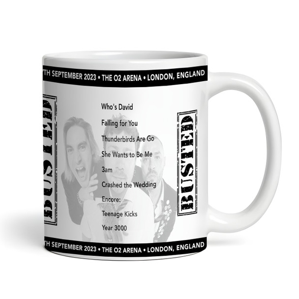 Busted Concert Setlist Gig Mug - The O2 Arena, London, England - September 27th 2023
