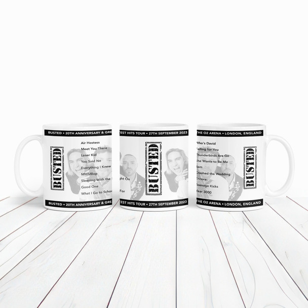 Busted Concert Setlist Gig Mug - The O2 Arena, London, England - September 27th 2023