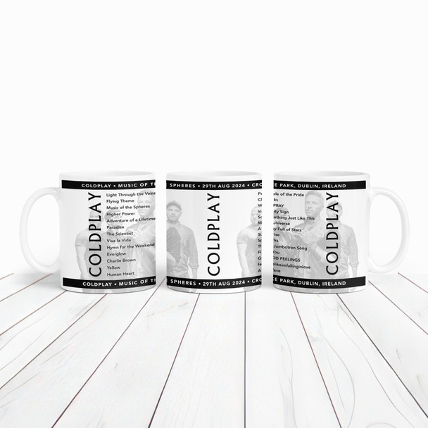 Coldplay Concert Setlist Gig Mug - Croke Park, Dublin, Ireland - August 29th 2024