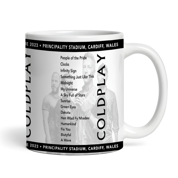 Coldplay Concert Setlist Gig Mug - Principality Stadium, Cardiff, Wales - June 6th 2023