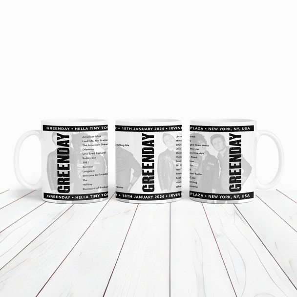 Greenday Concert Setlist Gig Mug - Irving Plaza, New York, NY, USA - January 18th 2024