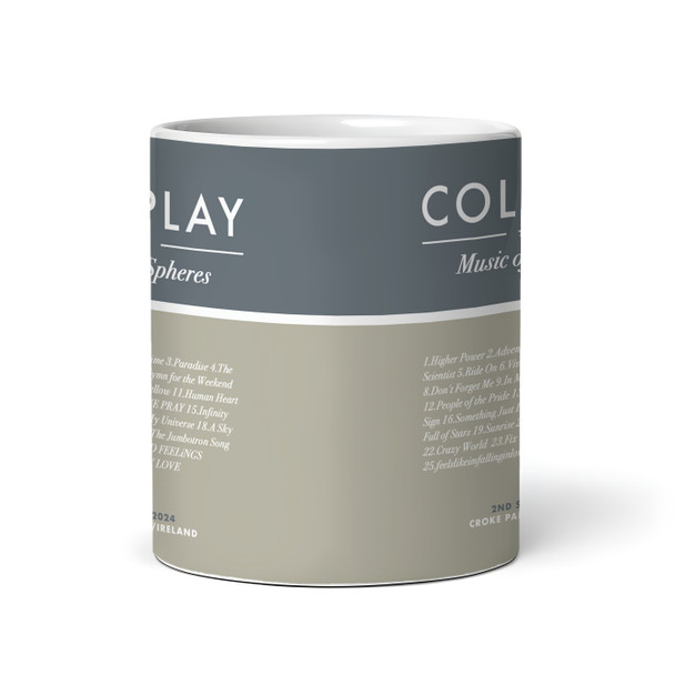 Grey Brown Coldplay Concert Setlist Gig Mug - Croke Concert Setlist Gig Mug - Park, Dublin, Ireland 2nd Sept 2024