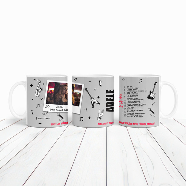 Grey Photo Adele Concert Setlist Gig Mug - Sonderfreifläche Messe, Munich, Germany 24th August 2024