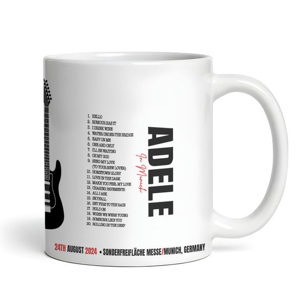 Guitar Adele Concert Setlist Gig Mug - Sonderfreifläche Messe, Munich, Germany 24th August 2024