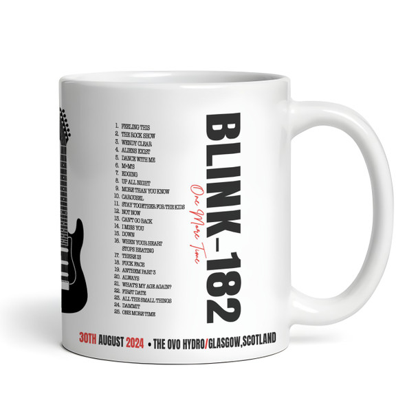 Guitar Blink-182 Concert Setlist Gig Mug - The OVO Hydro, Glasgow, Scotland 30th Aug 2024