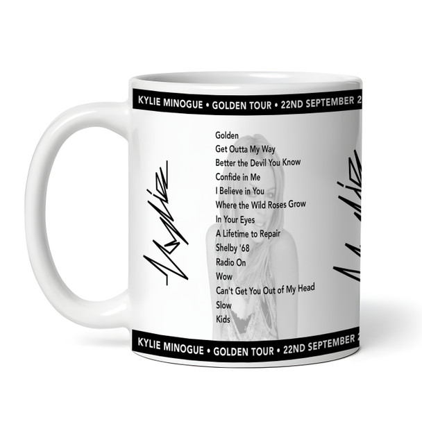 Kylie Minogue Concert Setlist Gig Mug - BIC Windsor Hall, Bournemouth, England - September 22nd 2018