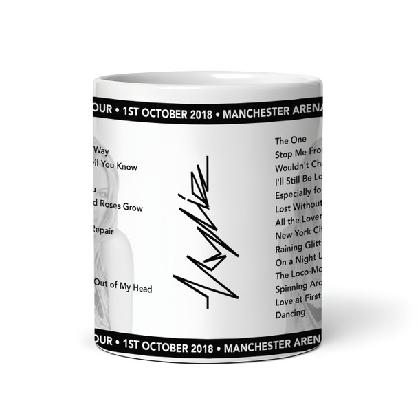 Kylie Minogue Concert Setlist Gig Mug - Manchester Arena, Manchester, England - October 1st 2018
