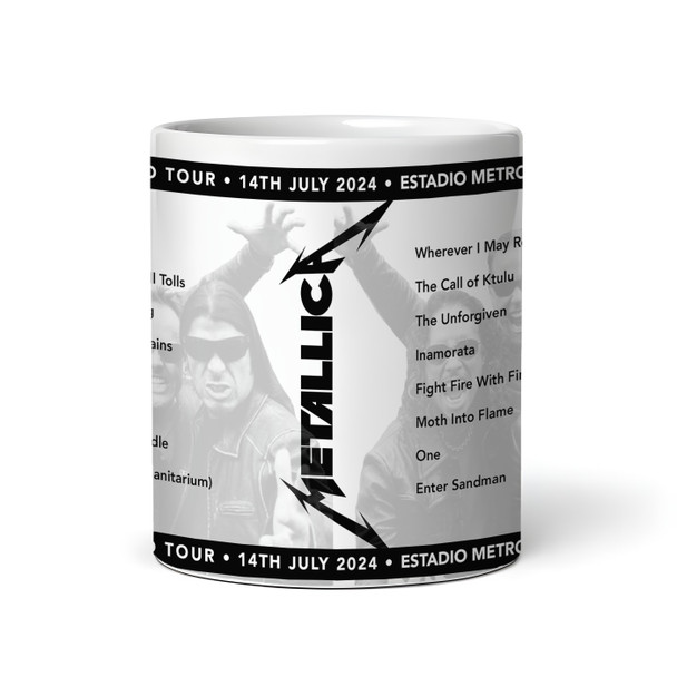 Metallica Concert Setlist Gig Mug - Estadio Metropolitano, Madrid, Spain - July 14th 2024