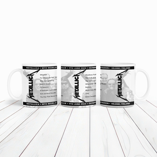 Metallica Concert Setlist Gig Mug - Olympiastadion, Helsinki, Finland - June 9th 2024