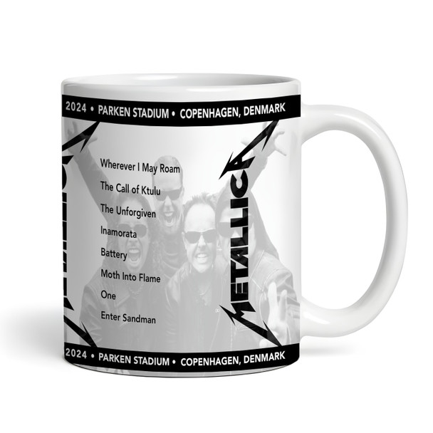 Metallica Concert Setlist Gig Mug - Parken Stadium, Copenhagen, Denmark - June 16th 2024