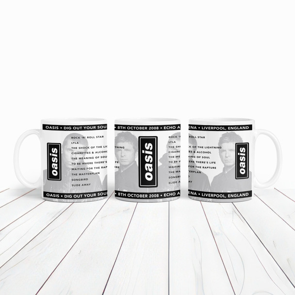 Oasis Concert Setlist Gig Mug - Echo Arena, Liverpool, England - October 8th 2008